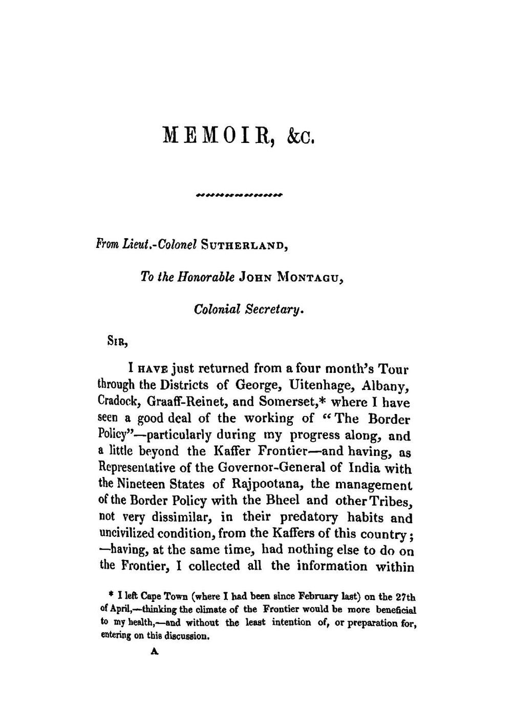 Memoir Respecting the Kaffers, Hottentots, and Bosjemans, of South Africa. Volume 1 | John Sutherland
