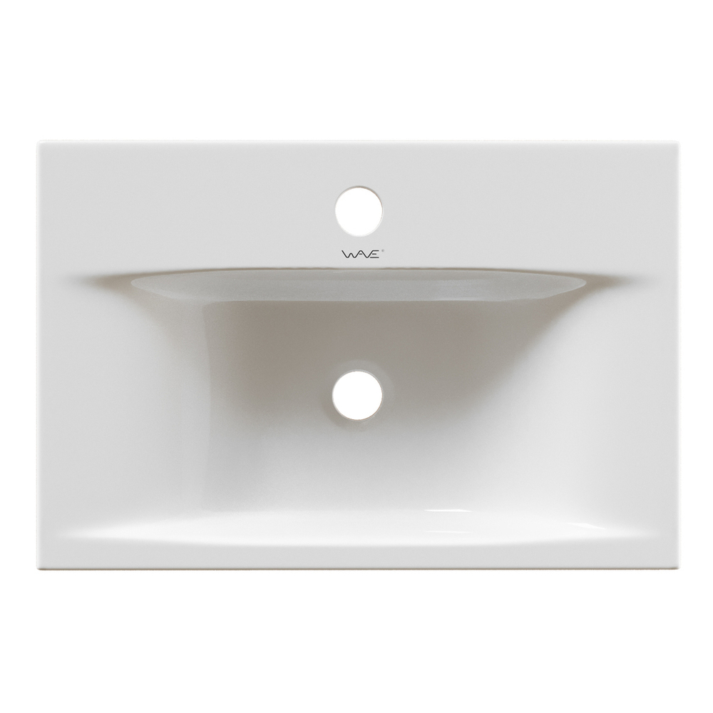 Раковина накладная на столешницу WAVE Trend 450*300*100 ш*г*в с отв под смеситель,белый,прямоуг