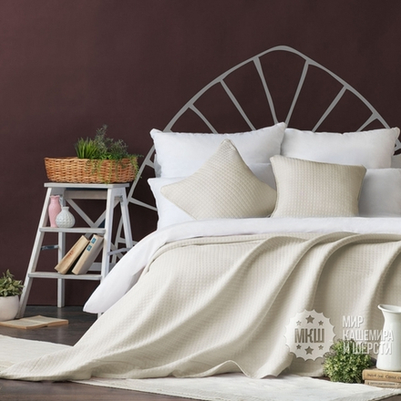 Покрывало пледового типа КУББ (арт. BL02-281-01) - 230х250 см. - бежевое