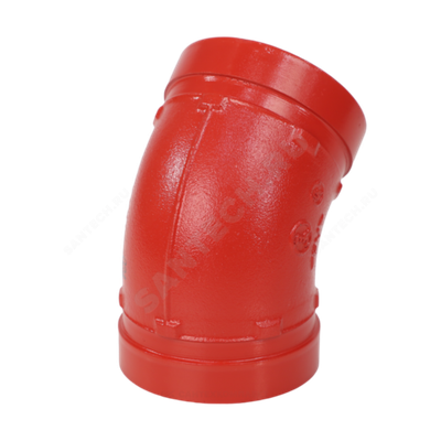 Отвод (колено) под муфту 45гр грувлок ковкий чугун XGQT04 Ду150 (Дн159) Ру25 JIANZHI