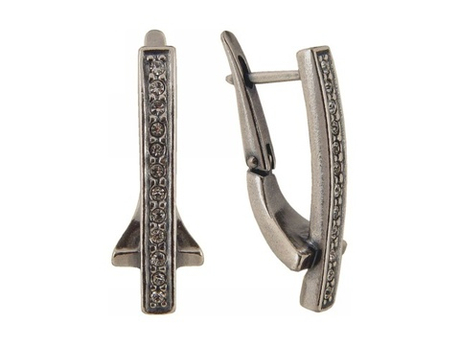 "Оулу" серьги в серебряном покрытии из коллекции "Финляндия" от Jenavi  с английским замком