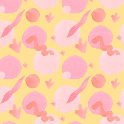 Акварельный абстрактный бесшовный паттерн на жёлтом