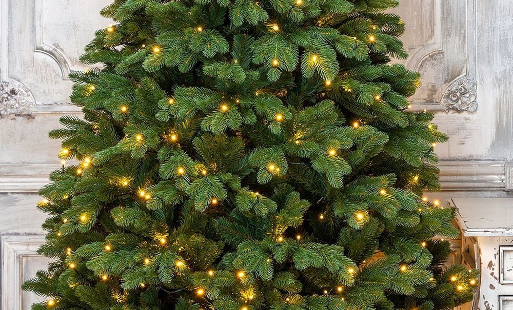 Ель с гирляндой встроенной «Парижанка» (Литая+пвх) 240 см / 2.4 м