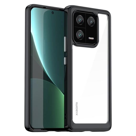 Усиленный чехол с черными рамками для смартфона Xiaomi 13 Pro, мягкий отклик кнопок