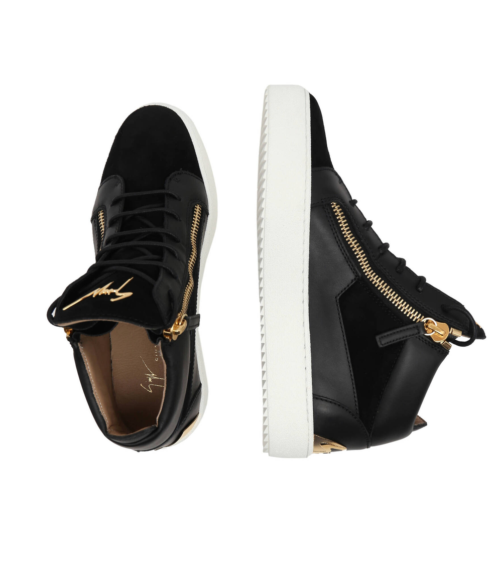 Кожаные кроссовки Giuseppe Zanotti - черный(RM30056)