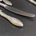 Набор столовых ножей Пламя на 6 персон, МНЦ (медь-никель-цинк), Оленегорский механический завод, СССР, 1970-1980 гг.