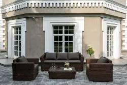 "Капучино" лаунж-зона из искусственного ротанга, цвет коричневый