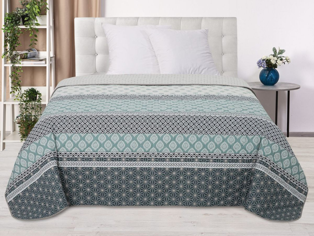 Покрывало на кровать, стеганое, поплин с размерами 180х215