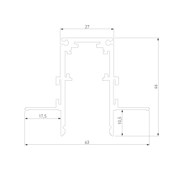 Slim Magnetic Шинопровод встраиваемый под ГКЛ 9,5мм белый (2м) 85209/00 85209/00
