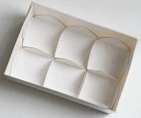 Коробка для моти с пластиковой крышкой и 6 шт ложементами 175*120*55 мм