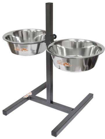 Зооник комплект подставка квадратная+металлические миски 2 х 2,6л
