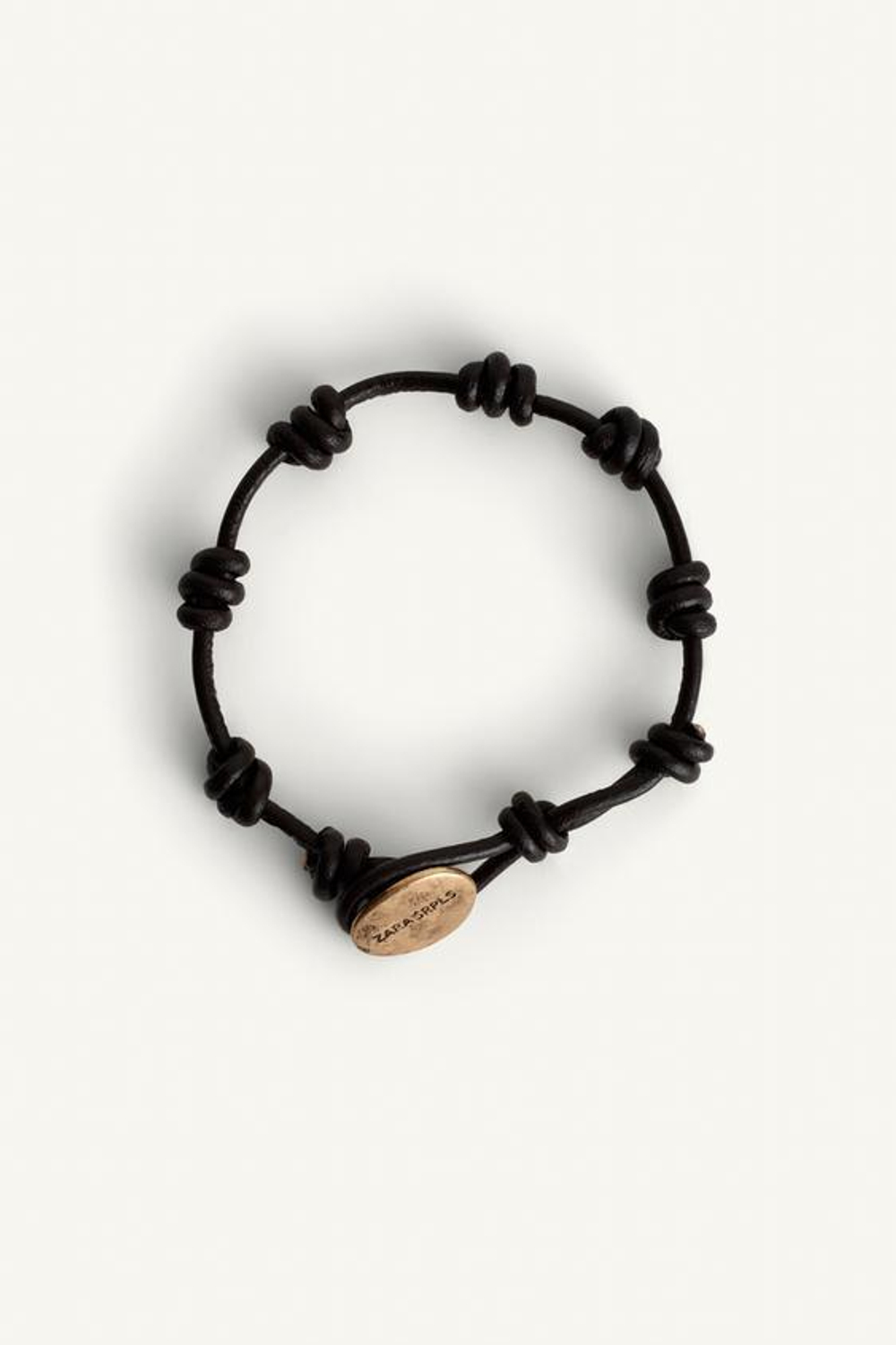 ZARA БРАСЛЕТ ИЗ КОЖИ С УЗЕЛКАМИ, ТЕМНО-КОРИЧНЕВЫЙ