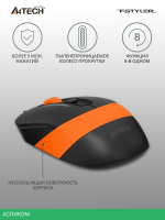 Мышь A4Tech Fstyler FM10 черный/оранжевый