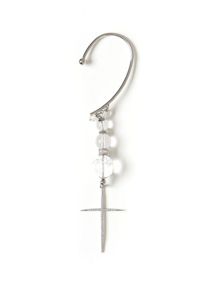 Кафф "Bubble mini" с горным хрусталем Silver