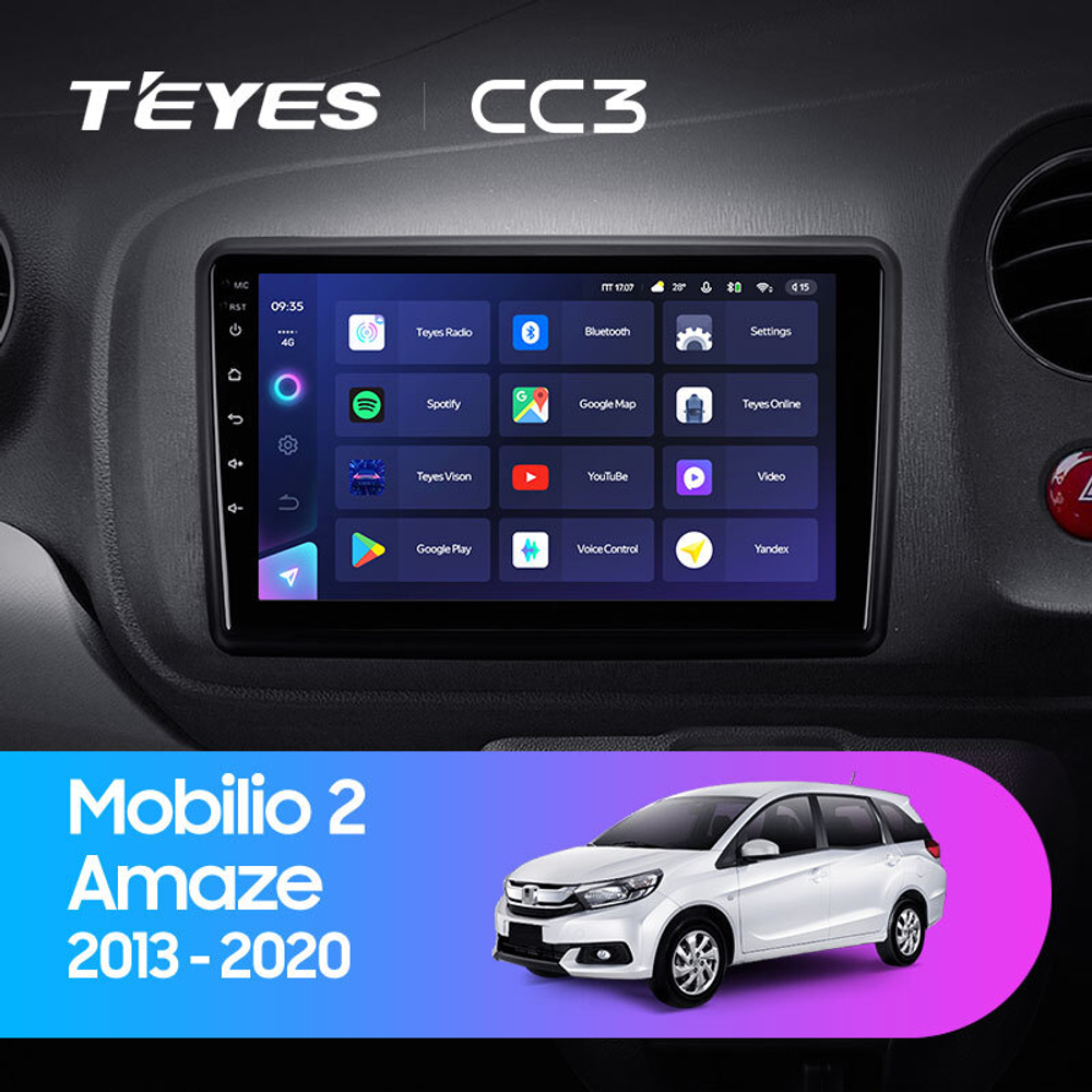 Teyes CC3 9" для Honda Mobilio 2, Amaze 2013-2020