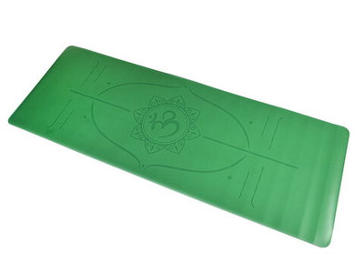 Коврик для йоги и фитнеса PU 183*68*0.4 см, с разметкой, зеленый