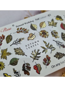 Lucky Rose Слайдеры наклейки для длинных ногтей Foil 061