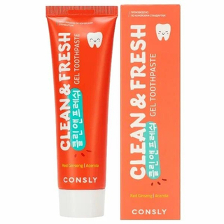 Зубная паста гелевая с экстрактами красного женьшеня и ацеролы CONSLY Clean&Fresh Gel Toothpaste Red