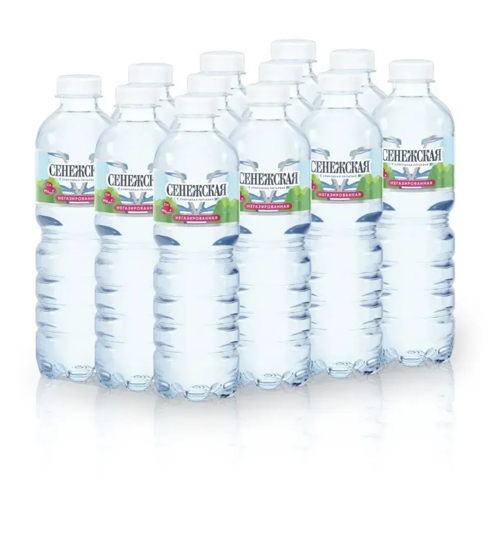 Вода негазированная Сенежская питьевая, 12 шт х 0,5 л