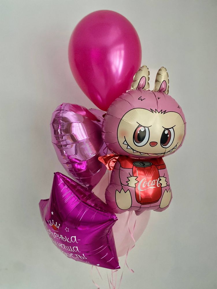 Воздушные гелиевые шарики с доставкой по Хабаровску Лабубу №4663