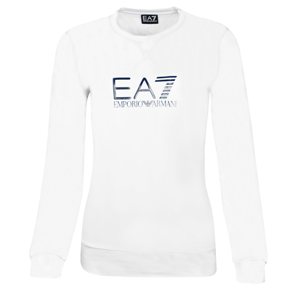 Женская Кофта теннисная EA7 Woman Jersey Sweatshirt - white
