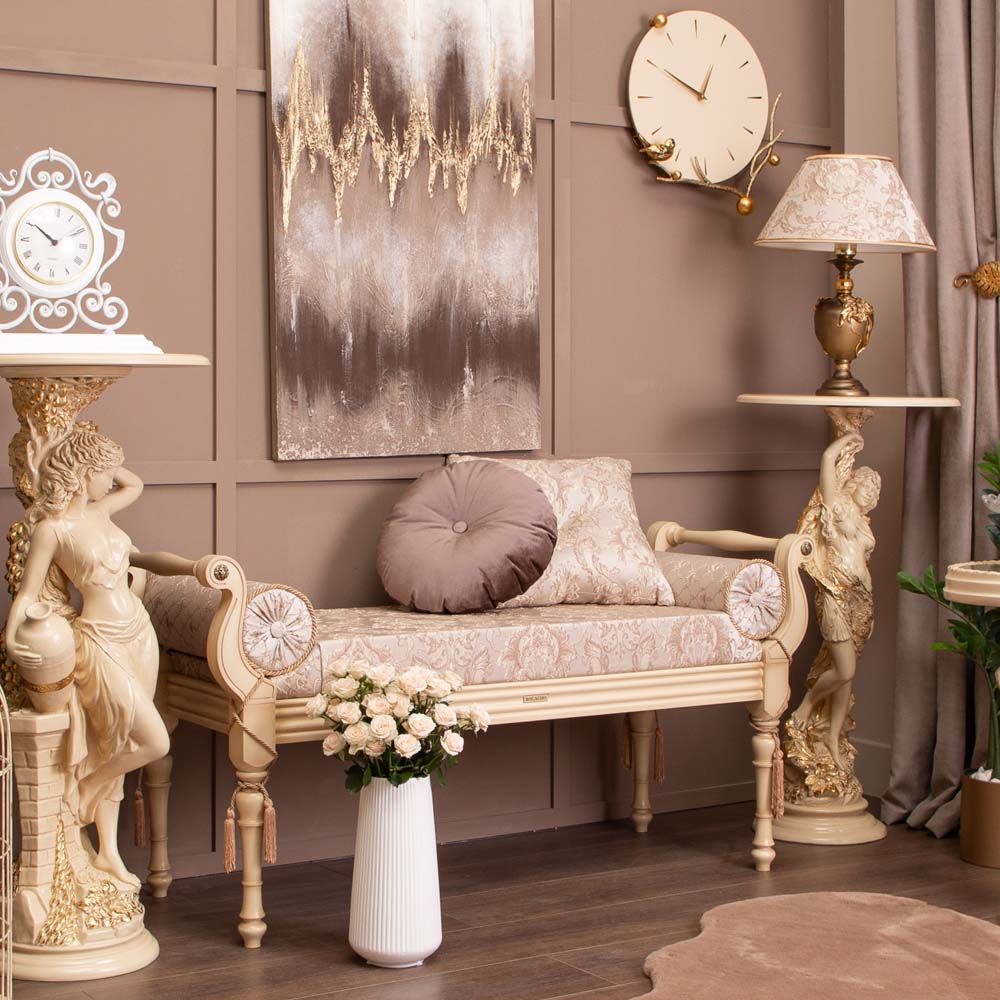 Банкетка Флоренция Айвори Каледония Даймонд Бисскоти