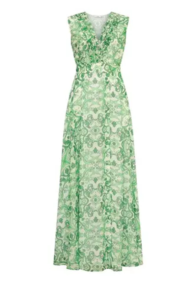 Платье макси гжель