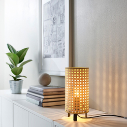 IKEA SAXHYTTAN  (ИКЕА САКСХЙТТАН)  -  Настольная лампа, бежевый/черный, 26 см