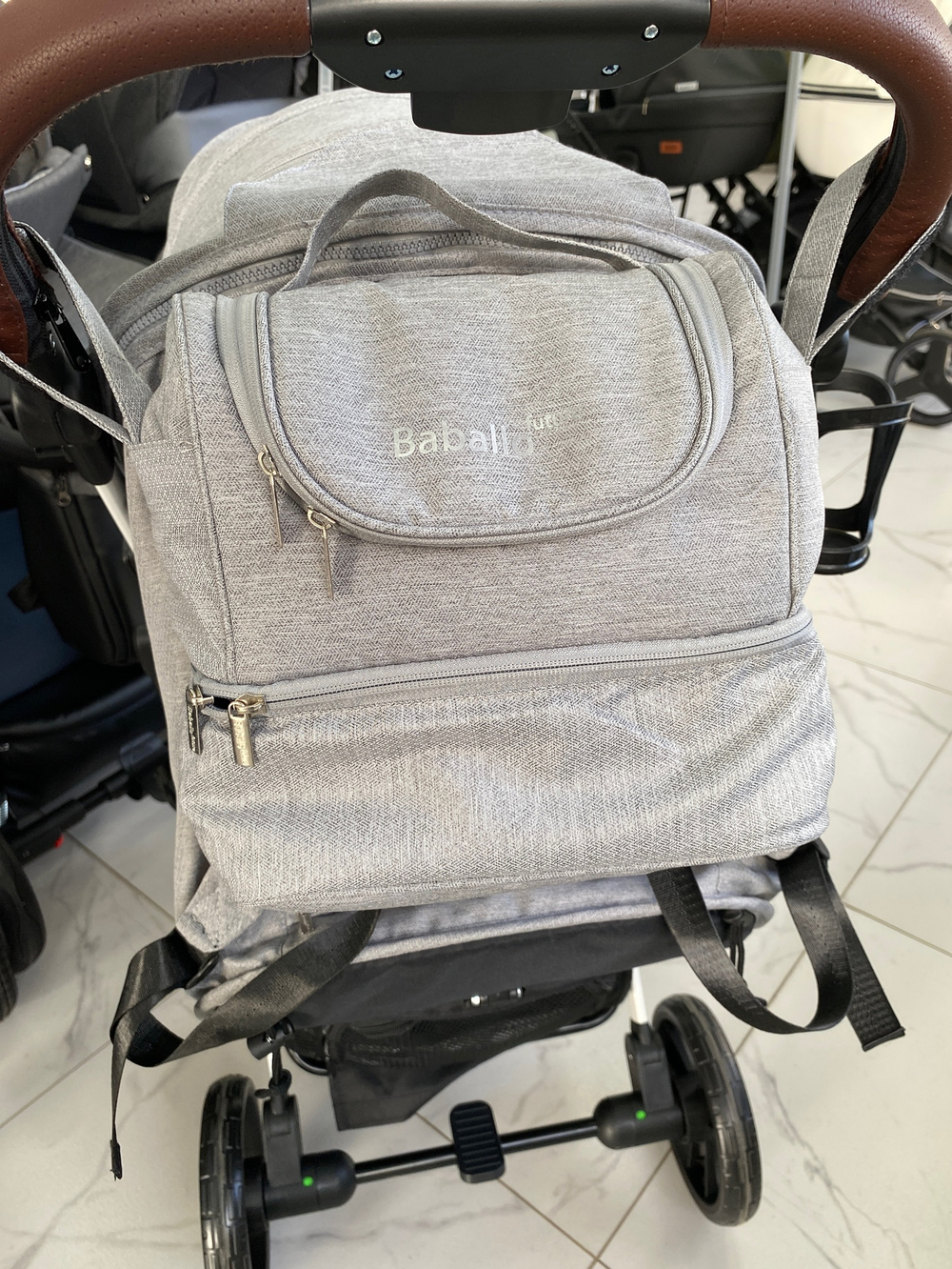 Коляска прогулочная Babalo 2023 Серый белая рама