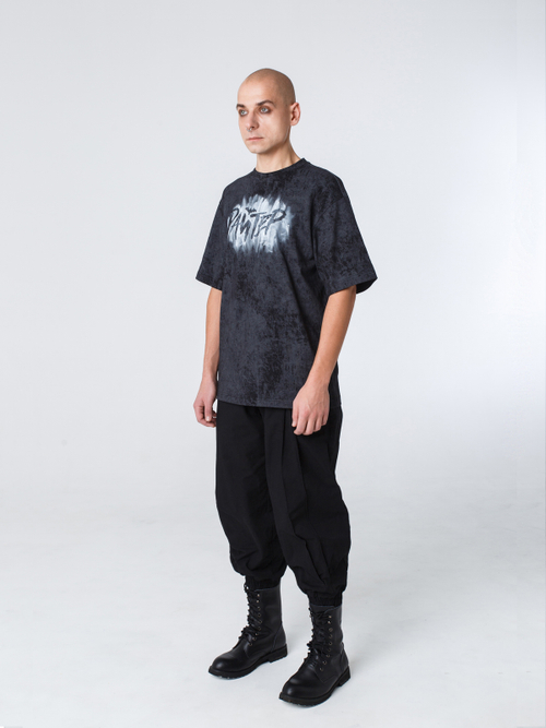 Футболка с набойкой "Райтер". Черно-серая