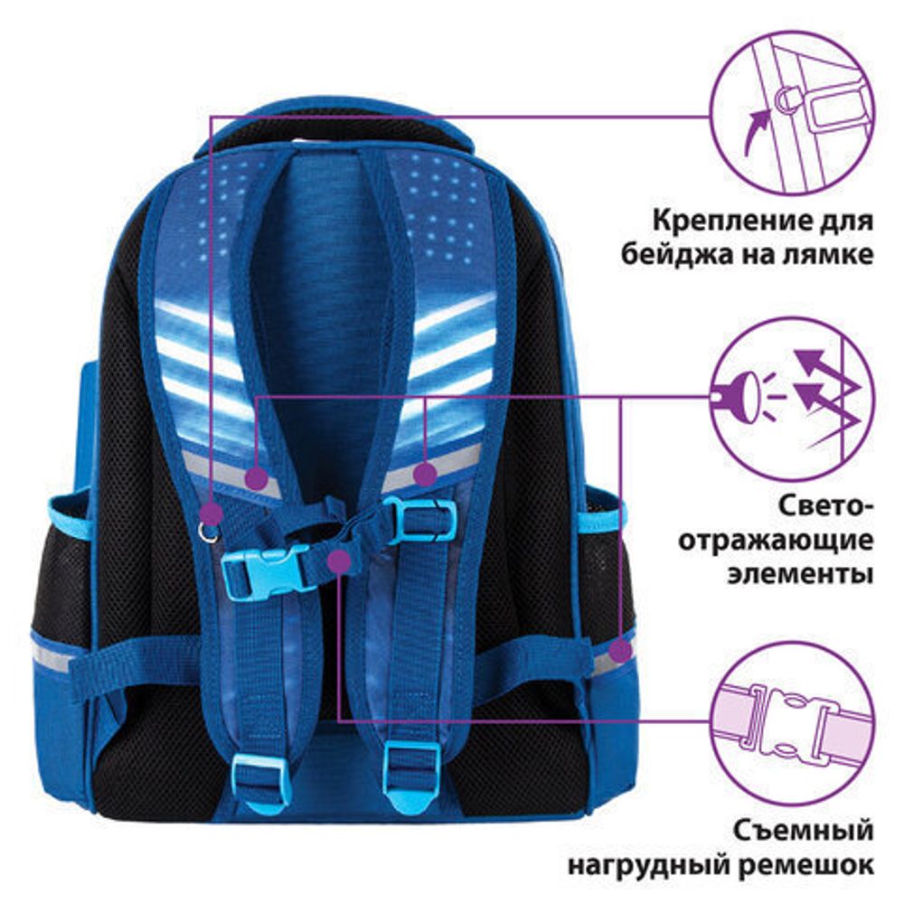 Ранец ЮНЛАНДИЯ LIGHT, 2 отделения, "Street energy", 38х29х16 см, 229914