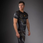 Рашгард Venum Matupa Short Sleeve black/grey/gold