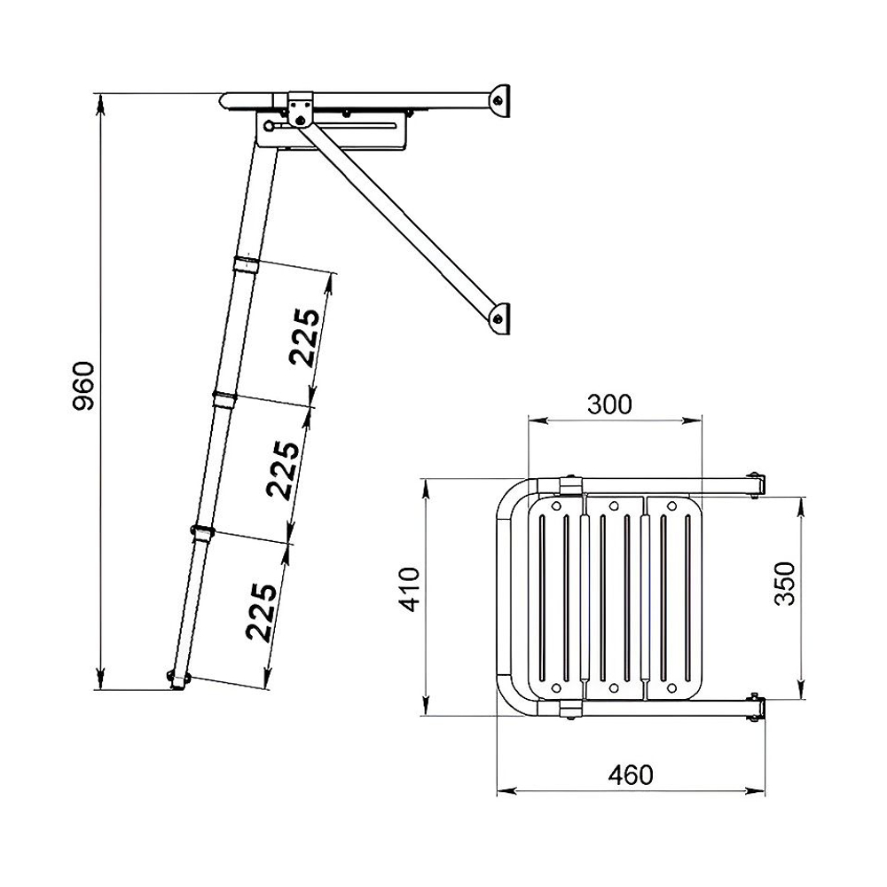 Платформа кормовая с трапом 4 ступени серые (10269486)