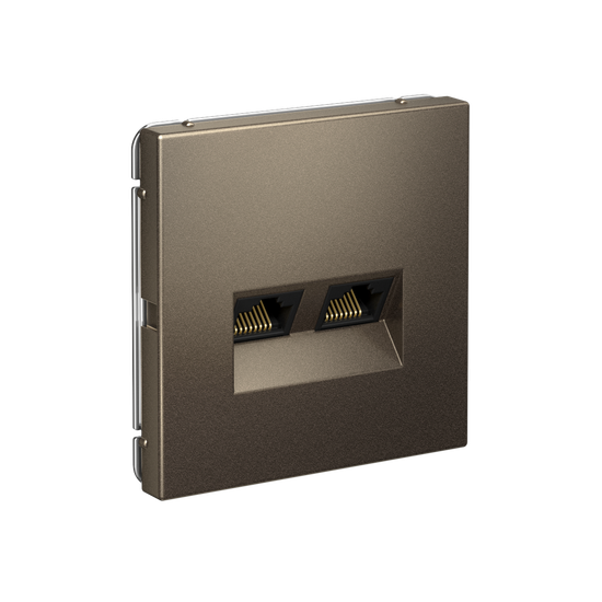 Розетка компьютерная 2-м ArtGallery RJ45 + RJ45 кат.5E механизм мокко SE GAL000685