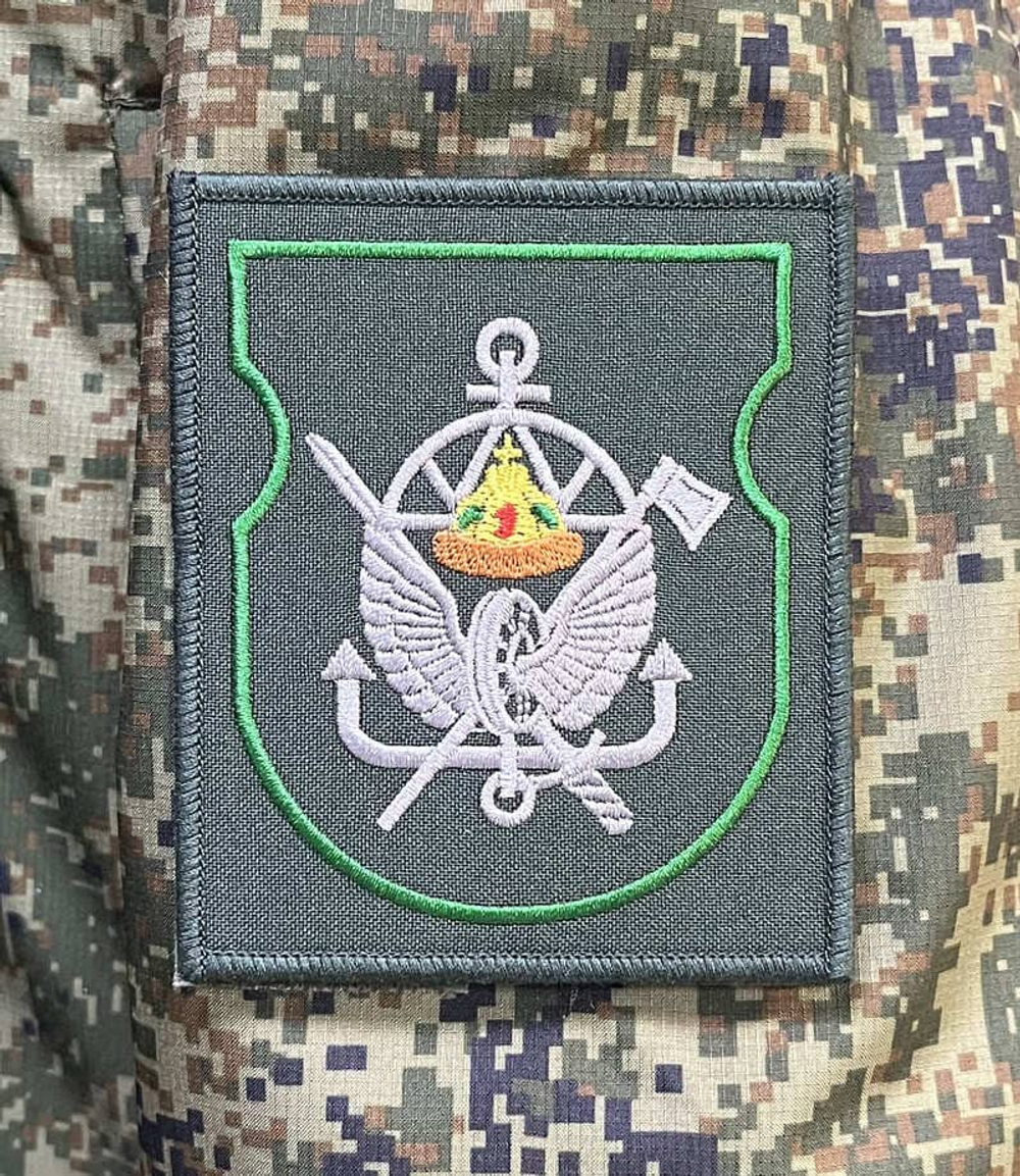 Шеврон вышитый батальона ЖДВ (меч,топор,шапка мономаха) на липучке