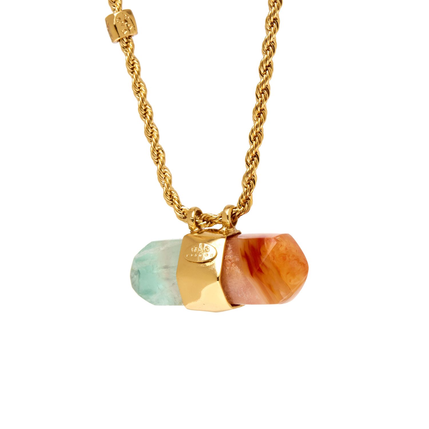 Колье Aventurine Necklace Gold - Red Jasper & Amazonite
