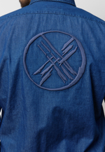 Рубашка мужская с накладными карманами DENIM BLUE