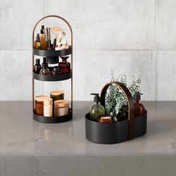 Органайзер для косметики Bellwood, 20х50 см, черный/орех