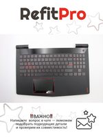 Верхняя панель с клавиатурой (топкейс) для ноутбука Lenovo Legion Y520-15IKBM черная, с подсветкой, раскладка - русская (5CB0P24397)