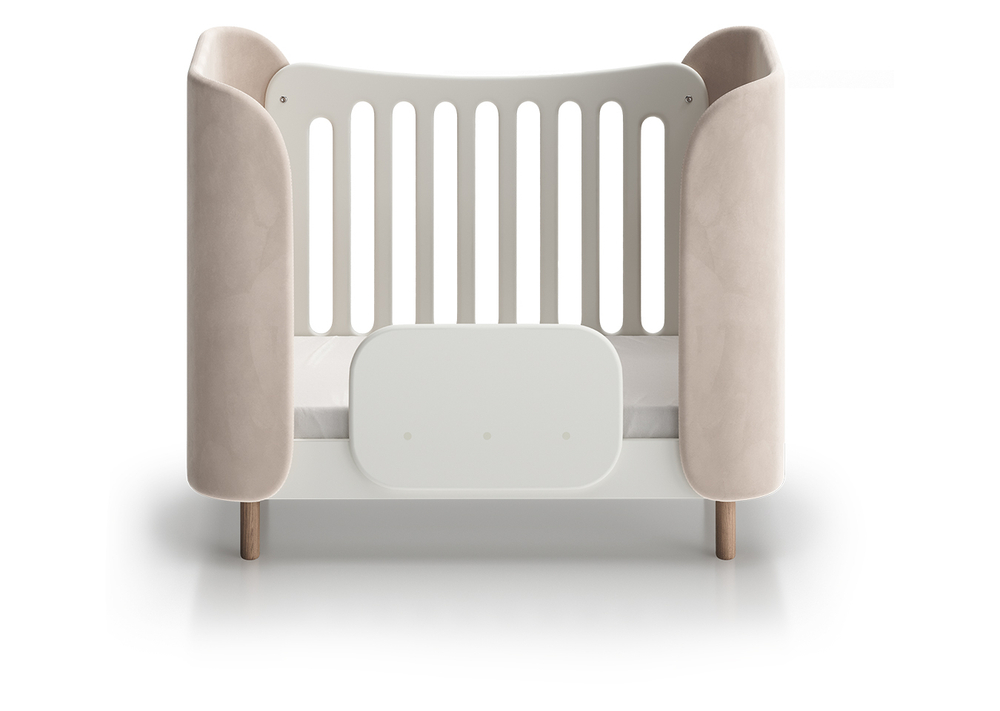 Кроватка KIDI Soft mini cпальное место 60*120 см (бежевый, экокожа)