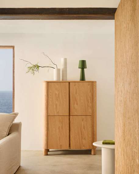 Высокий буфет Salaya из ясеневой фанеры 100 x 134 см