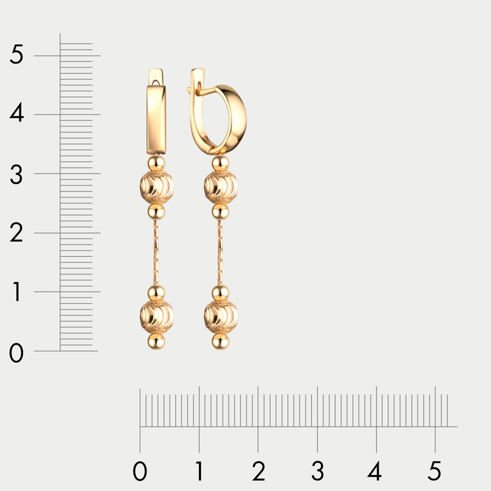 Длинные серьги без вставок для женщин из желтого золота 585 пробы (арт. 3608L)