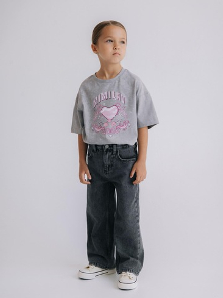 Джинсы широкие, Серый