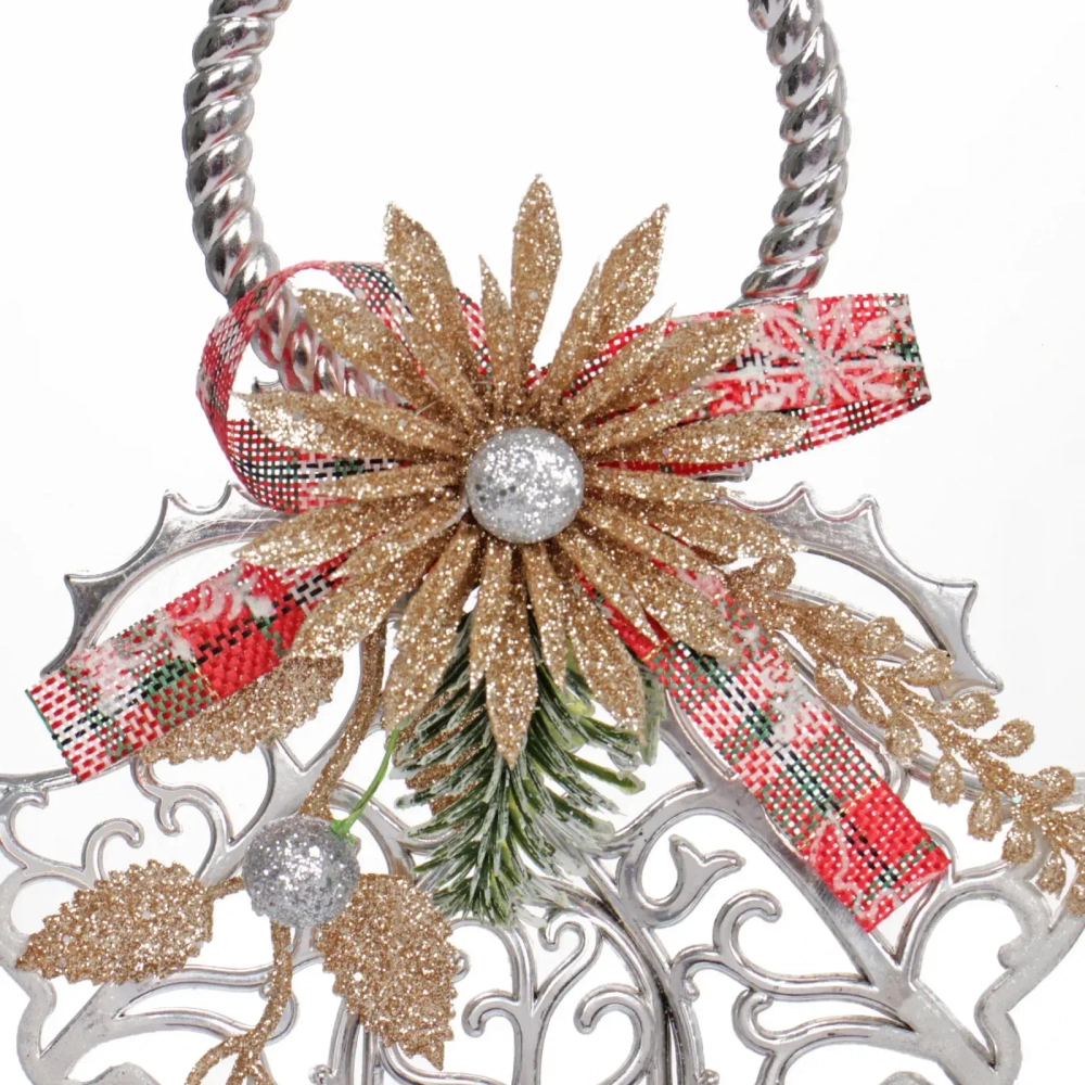 Украшение новогоднее «Ажурные колокольчики» 19,5*25,5 см, Серебро