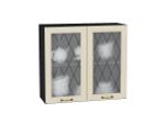 Шкаф верхний с 2-мя остекленными дверцами Ницца