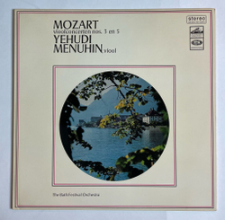 Винтажная виниловая пластинка LP Mozart vioolconcerten № 3 en 5, Yehudi Menuhin viool Иегуди Менухин (Holland 1970)