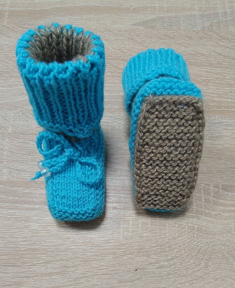 Пинетки вязаные бесшовные для новорожденных от 0 до 6-ти месяцев для мальчиков ручная работа