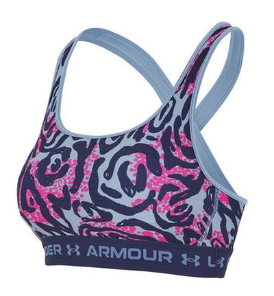 Теннисный бюстгальтер Under Armour Crossback Mid Print Sports Bra - Turquoise
