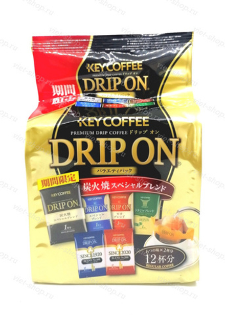Молотый кофе в дрип-пакетах Drip on, Key Coffee, 12 шт.