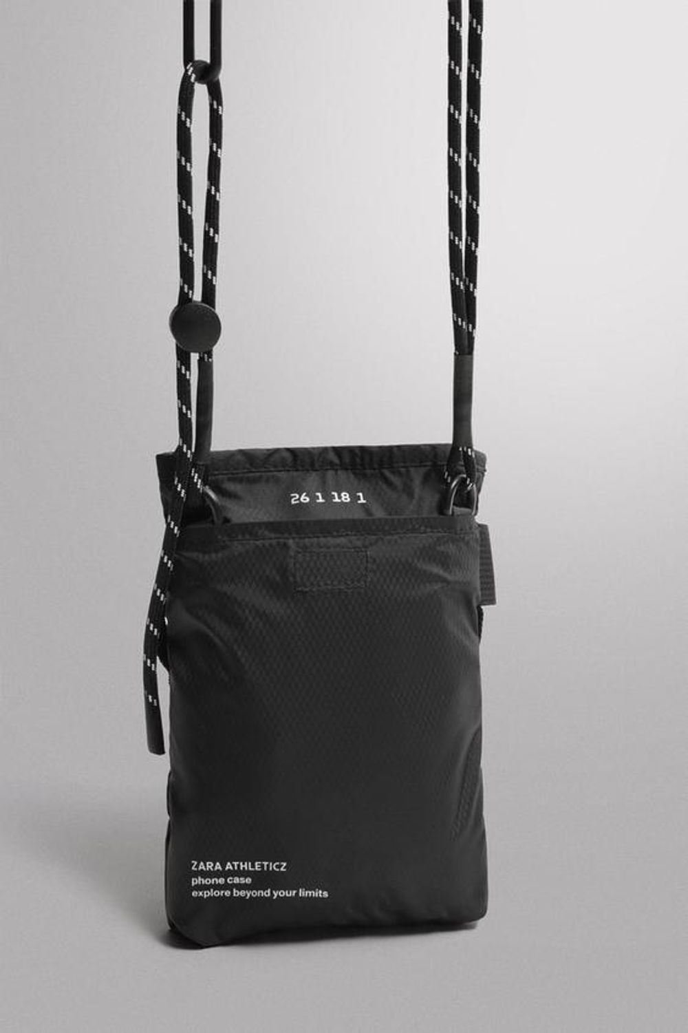 ZARA СПОРТИВНАЯ СУМКА ЧЕРЕЗ ПЛЕЧО, ЧЕРНЫЙ